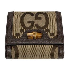 Gucci Jumbo GG Compact Wallet Brown